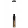 Стеклянный подвесной светильник Orlando 74404/01/65 черный цилиндр Lucide