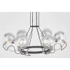 Стеклянная подвесная люстра Marseo LDP 9110-6 BK+CHR форма шар прозрачная Lumina Deco