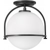 Стеклянный потолочный светильник Somerset QN-SOMERSET-F-O-BK форма шар белый Hinkley