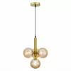 Стеклянная подвесная люстра Salerno SLE220323-04 форма шар цвет янтарь Evoluce