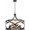 Стеклянная подвесная люстра Astila LDP 1242-6 BK+MD белая цилиндр Lumina Deco