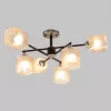 Стеклянная потолочная люстра  MD.4212-6-S-BK+AB цвет янтарь Imex