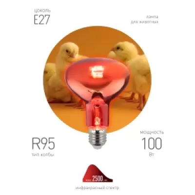 Лампочка инфракрасная  ИКЗК 230-100 R95 E27 ЭРА