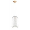 Стеклянный подвесной светильник Milan 10038 VL5724P21 цилиндр белый Vele Luce
