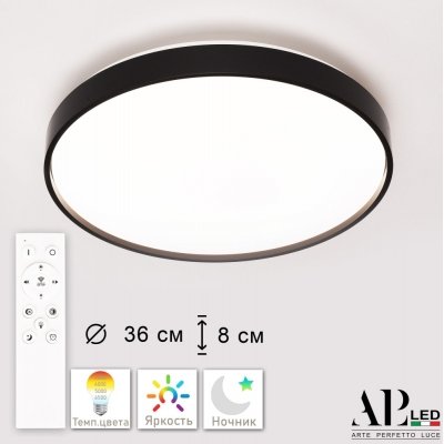 Потолочный светильник Toscana 3315.XM302-2-374/24W Black APL LED