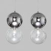 Стеклянный подвесной светильник Selisa 50091/5 хром/дымчатый форма шар прозрачный Eurosvet