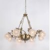 Стеклянная подвесная люстра Эльза H17050/8COP белая Lumien Hall