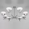Стеклянная потолочная люстра Rylee 70138/8 хром конус белая Eurosvet