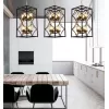 Стеклянная подвесная люстра Quadrato Duo LDP 1223-8 BK+MD белая цилиндр Lumina Deco