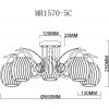 Стеклянная потолочная люстра Daniella MR1570-5C белая