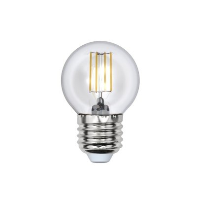 Лампочка светодиодная  LED-G45-5W/WW/E27/CL/DIM GLA01TR картон Uniel