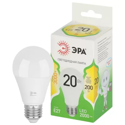 Лампочка светодиодная  LED A60-20W-830-E27 GL ЭРА