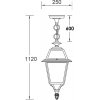 Стеклянный уличный светильник подвесной FARO-FROST L 91105fL Bl Oasis Light