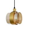 Стеклянный подвесной светильник Hurricane 1139/1P Black/Gold цилиндр цвет янтарь Escada