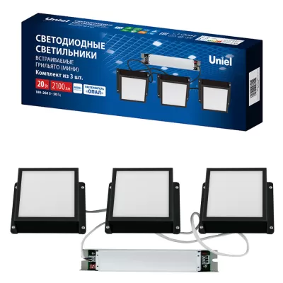 Точечный светильник Grilyato Opal ULP-1010-20W/4000K IP54 GRILYATO OPAL BLACK KIT03 Uniel Точечный светильник Grilyato Opal ULP-1010-20W/4000K IP54 GRILYATO OPAL BLACK KIT03 Uniel