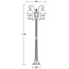 Стеклянный наземный фонарь CAIOR 1 81508A/18 Gb прозрачный цилиндр Oasis Light