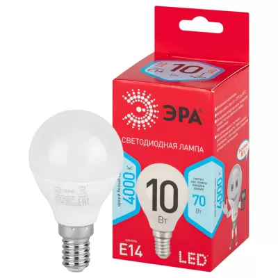 Лампочка светодиодная LED P45-10W-840-E14 R ЭРА Лампочка светодиодная LED P45-10W-840-E14 R ЭРА
