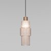 Стеклянный подвесной светильник Soho 50209/1 бронза цвет янтарь цилиндр Eurosvet