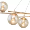 Стеклянная подвесная люстра Balance 1119/8S Gold форма шар цвет янтарь Escada