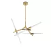 Стеклянная подвесная люстра Agnes 10399/6 GD белая цилиндр Loft It