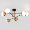 Стеклянная потолочная люстра Nuvola 70129/6 латунь Smart форма шар белая Eurosvet