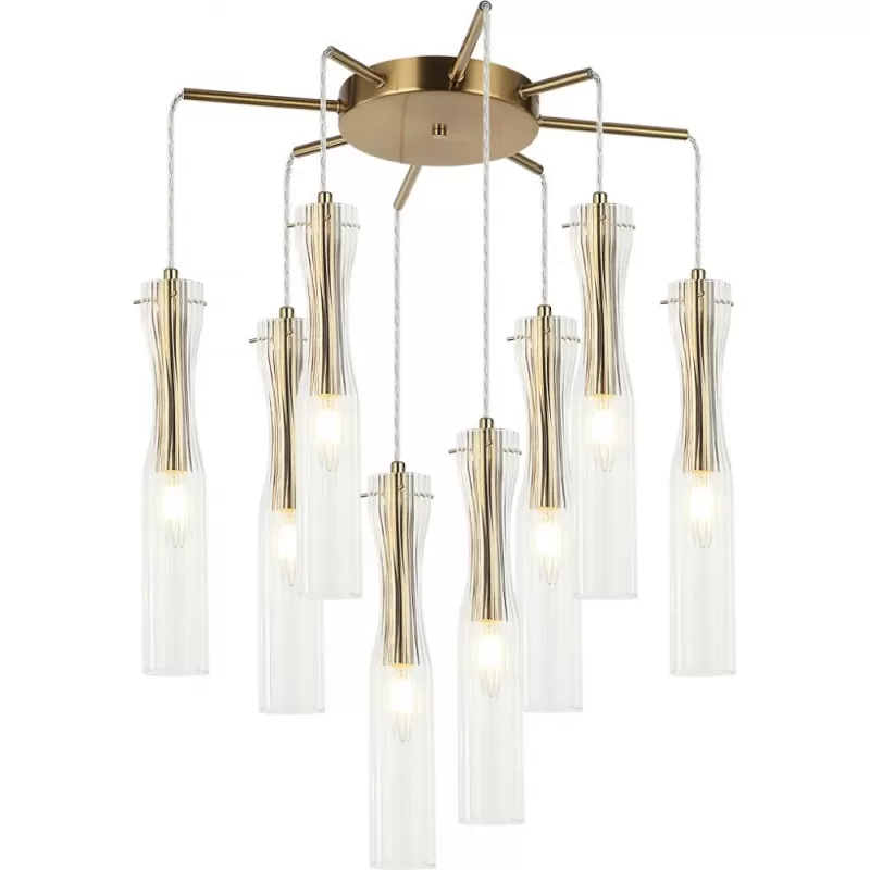 Стеклянный подвесной светильник Monne 2184/05/08P прозрачный цилиндр Stilfort Стеклянный подвесной светильник Monne 2184/05/08P прозрачный цилиндр Stilfort