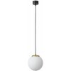 Стеклянный подвесной светильник Dexter 6500/1 белый форма шар Lumion