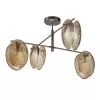 Стеклянная потолочная люстра Castanet 2123/4P Brass цвет янтарь Escada