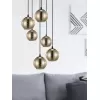 Стеклянный подвесной светильник Lemorieta 39687 форма шар цвет золото Eglo