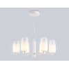 Стеклянная подвесная люстра High Light LH11107 белая цилиндр Ambrella