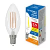 Лампочка светодиодная филаментная Optima Филамент LED-C35-5,5W/3000K/E14/CL/SLF Volpe