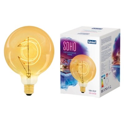 Лампочка светодиодная  LED-SF02-5W/SOHO/E27/CW GOLDEN GLS77GO Uniel