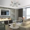 Стеклянная потолочная люстра Motive 30167/6 хром цилиндр серая Eurosvet