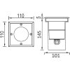 Стеклянный встраиваемый светильник уличный  73202B SS круглый прозрачный Oasis Light