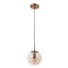 Стеклянный подвесной светильник Tureis A9915SP-1PB цвет янтарь форма шар Artelamp