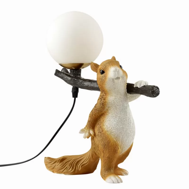 Стеклянный интерьерная настольная лампа Squirrel 6522/1T белый форма шар Lumion Стеклянный интерьерная настольная лампа Squirrel 6522/1T белый форма шар Lumion