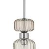 Стеклянный подвесной светильник Gloss 1141/1S Chrome/Beige цилиндр прозрачный Escada