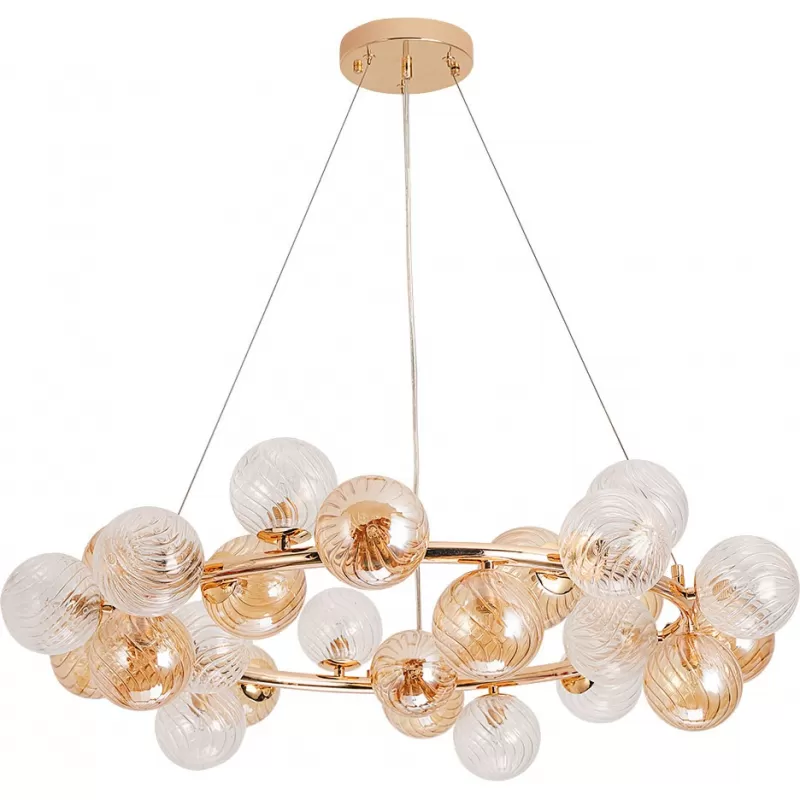 Стеклянная подвесная люстра Etereo A5261LM-25GO прозрачная форма шар Artelamp