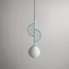 Стеклянный подвесной светильник  LEAF01 форма шар белый ImperiumLoft