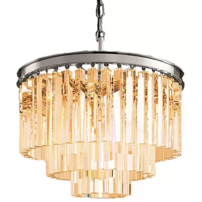 Подвесная люстра 1920s Odeon KR0387P-6 chrome/amber DeLight Collection