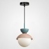 Стеклянный подвесной светильник  POMPON01 форма шар белый ImperiumLoft