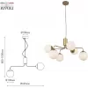 Стеклянная подвесная люстра Felicity 3150-306 форма шар белая Rivoli