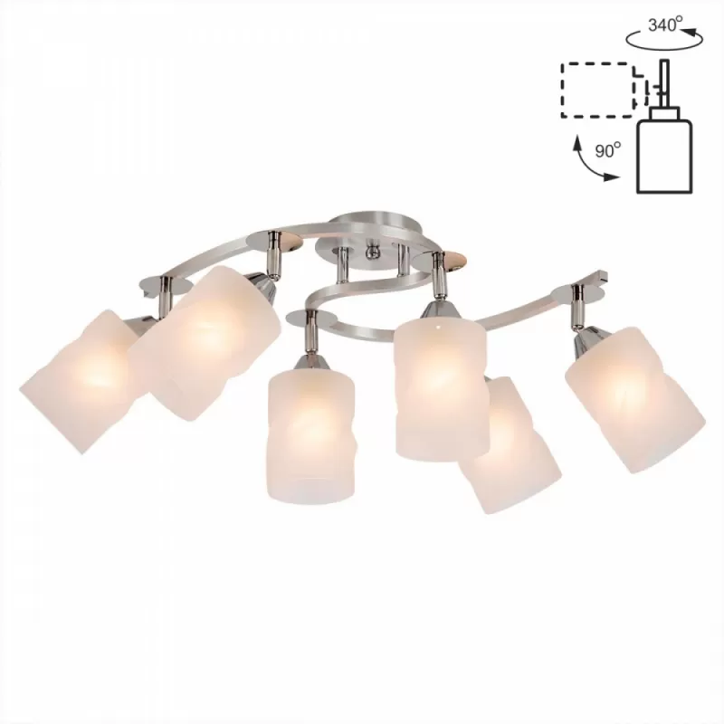 Стеклянная потолочная люстра Сиерра CL119260 белая цилиндр Citilux Стеклянная потолочная люстра Сиерра CL119260 белая цилиндр Citilux