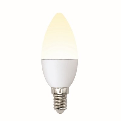 Лампочка светодиодная  LED-C37-6W/WW/E14/FR/MB PLM11WH картон Uniel