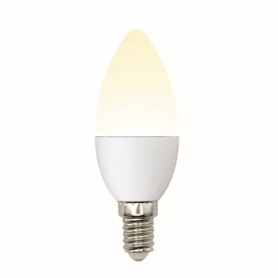 Светодиодный лампочка светодиодная  LED-C37-6W/WW/E14/FR/MB PLM11WH картон Uniel