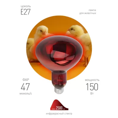 Лампочка инфракрасная  ИКЗК 230-150 R127 ЭРА