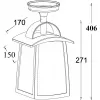 Стеклянный потолочный светильник уличный FRANKFURT I 2736 05ACl Bl прозрачный Oasis Light