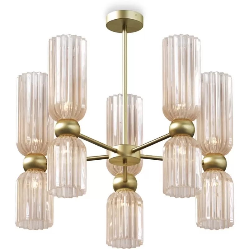 Стеклянная потолочная люстра Antic MOD302PL-10CG цилиндр Maytoni Стеклянная потолочная люстра Antic MOD302PL-10CG цилиндр Maytoni