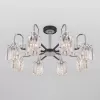 Хрустальная потолочная люстра Tenia 70090/8 графит цилиндр прозрачная Eurosvet