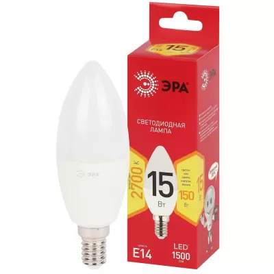 Лампочка светодиодная LED B35-15W-827-E14 R LED B35-15W-827-E14 R ЭРА